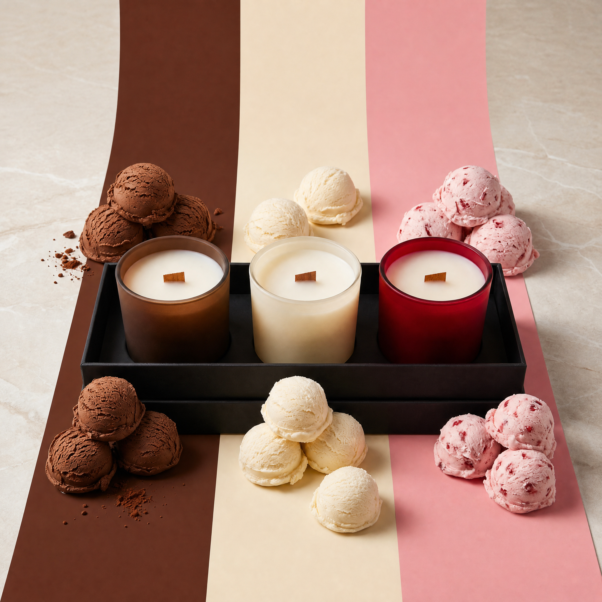 Neapolitan Mini Candle Trio